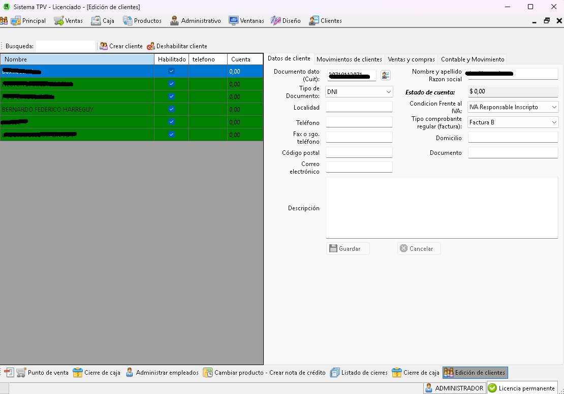 Gestión de Clientes